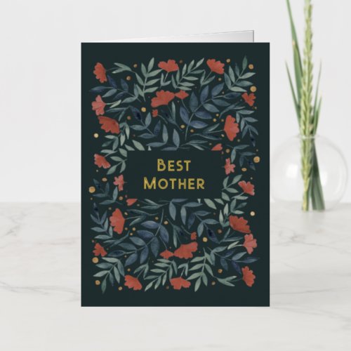 Best Mother Magical vintage Garden Mothers Day Foil Holiday Card