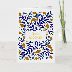 Best Mother Magical Yellow Garden Mother's Day Foil Holiday Card