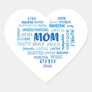 Best Mother qualities and mom characteristics Invi Heart Sticker