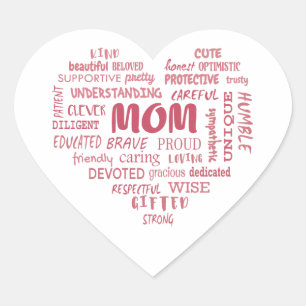 Best Mother qualities and mom characteristics Invi Heart Sticker