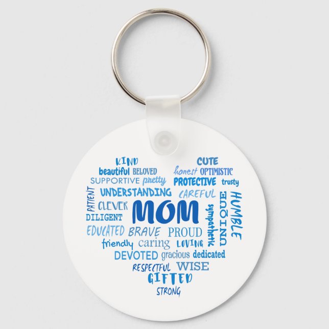 Best Mother qualities and mom characteristics Invi Keychain (Front)
