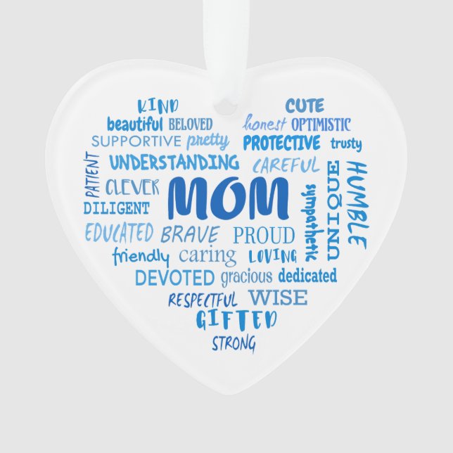 Best Mother qualities and mom characteristics Invi Ornament (Front)