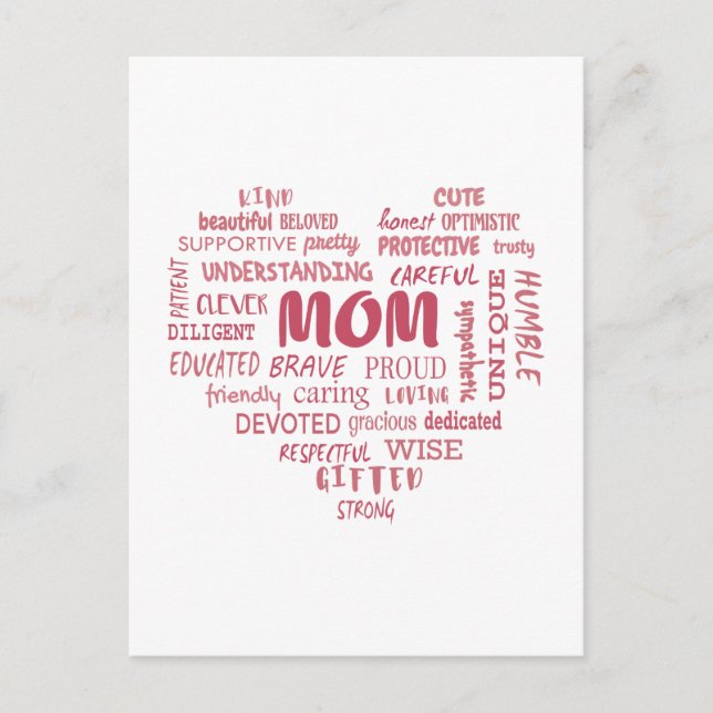 Best Mother qualities and mom characteristics Invi Postcard (Front)