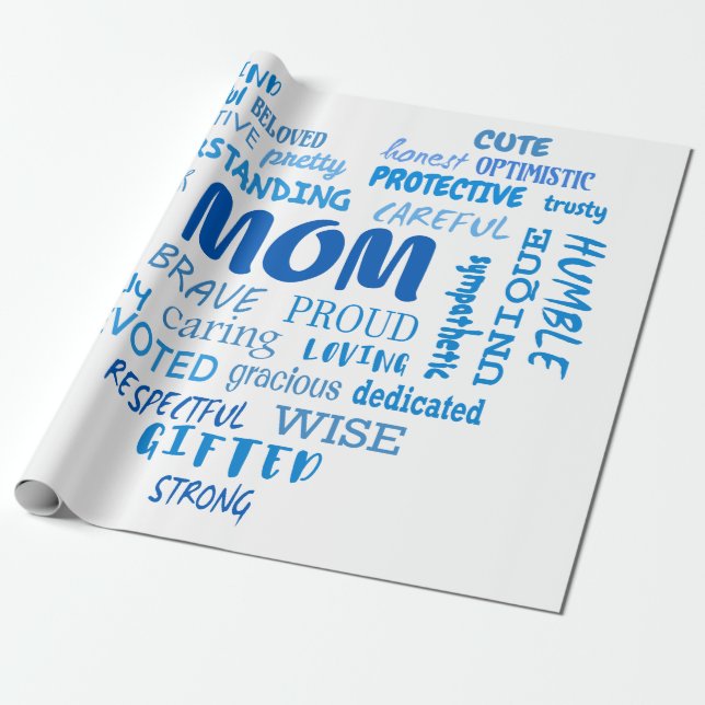 Best Mother qualities and mom characteristics Invi Wrapping Paper (Unrolled)