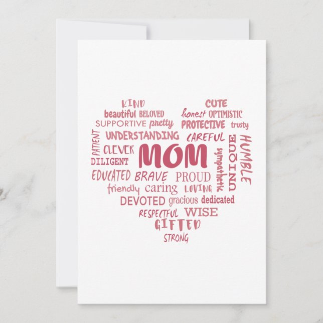 Best Mother qualities and mom characteristics Invitation (Front)