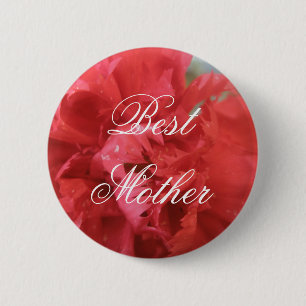 Best Mother Red Carnation Pin Button