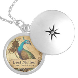 Best Mother Vintage Peacock Mothers Day Necklace