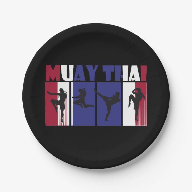 Best Muay Thai dad Paper Plates (Front)