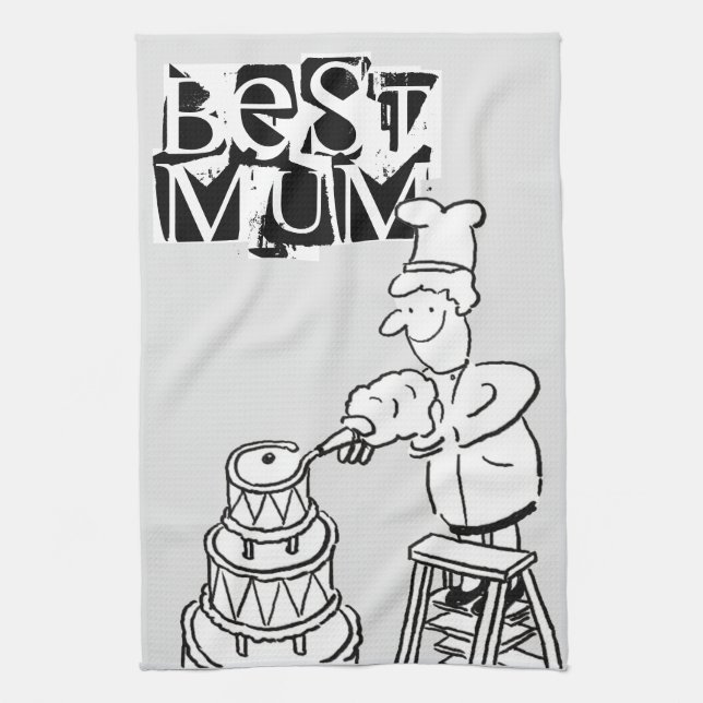 Best Mum Cake Maker Decorating Giant Cake Kitchen Towel (Vertical)