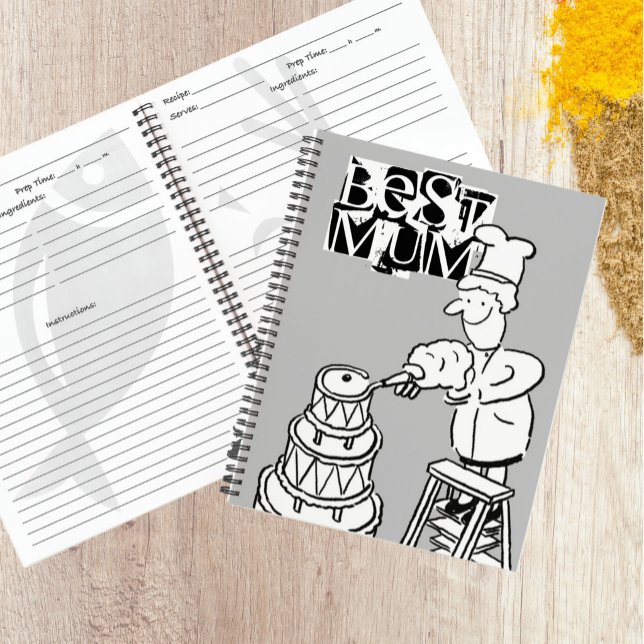 Best Mum Cake Maker Decorating Giant Cake Notebook (Best Mum Recipe Book)