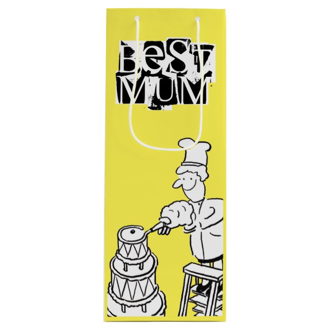 Best Mum Cake Maker Decorating Giant Cake Wine Gift Bag (Front)