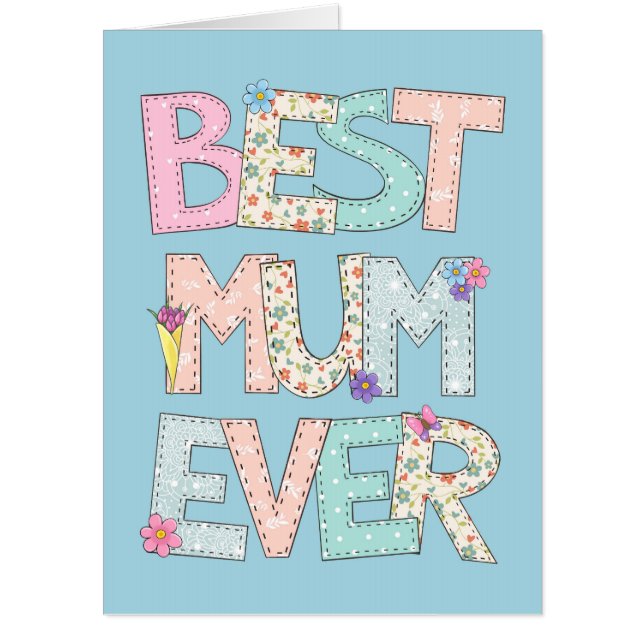 Best Mum Ever Big Blue Mothers Day Card (Front)