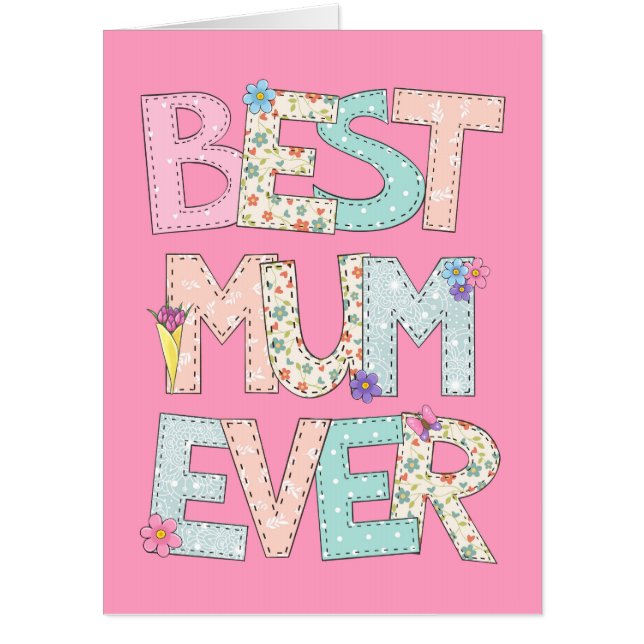 Best Mum Ever Big Pink Mothers Day Card (Front)