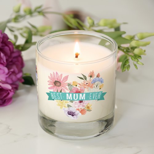 Best Mum Ever  Blooming Wildflowers Heart Photo Scented Candle