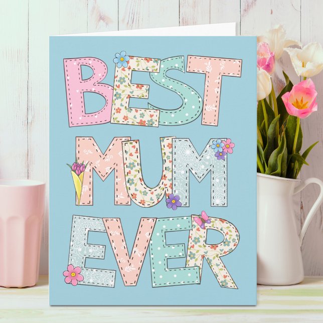 Best Mum Ever Blue Mothers Day Card (Creator Uploaded)