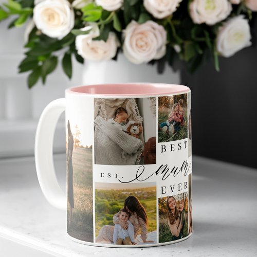 Best Mum Ever  Mothers Day 8 Photo Collage Two_Tone Coffee Mug
