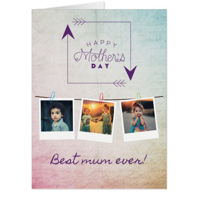 Best Mum Ever Mother's Day Giant Photo Card (Front)