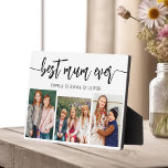 Best Mum Ever - Mother's Day Photo Collage Plaque<br><div class="desc">Celebrate your mom with the "Best Mum Ever" Mother's Day Photo Collage Plaque. This personalized plaque features a beautifully arranged collage of cherished photos, capturing special moments and memories. The heartfelt message "Best Mom Ever" adds a loving touch. Crafted from high-quality materials with a sleek finish, it's perfect for displaying...</div>