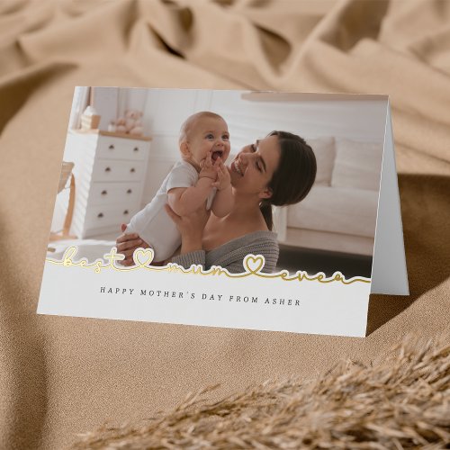 Best Mum Ever Mothers Day Photo  Foil Greeting Card
