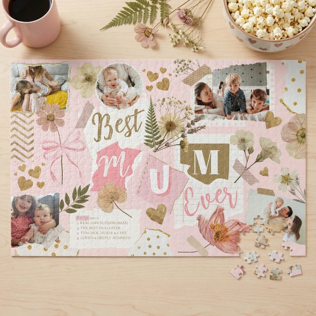 Best Mum Ever Mother's Day Scrapbook Photo Collage Jigsaw Puzzle (Best Mum Ever Mother's Day Scrapbook Photo Collage Jigsaw Puzzle)