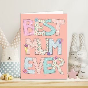 Best Mum Ever Peach Mothers Day Holiday Card