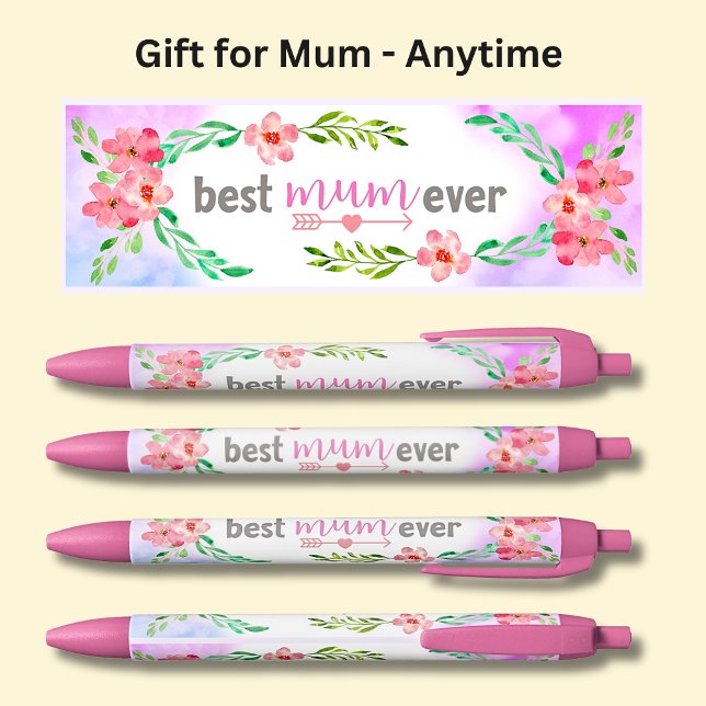 Best Mum Ever Pink Flowers Pen (Creator Uploaded)
