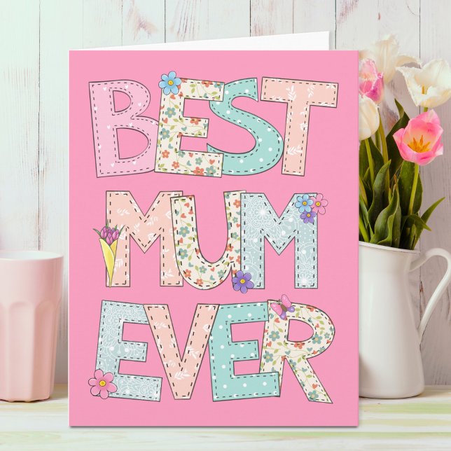 Best Mum Ever Pink Mothers Day Card (Creator Uploaded)