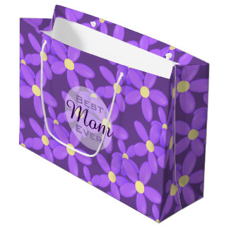 Best Mum Ever Purple Daisy Large Custom Gift Bag