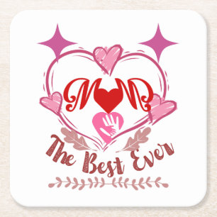 Best Mum Ever Square Paper Coaster