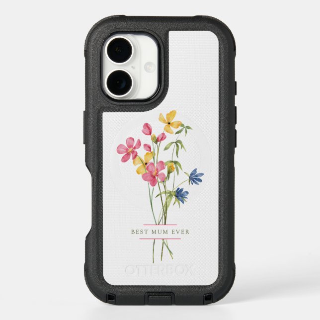 Best Mum Ever Wildflower Bouquet Otterbox iPhone Case (Back)