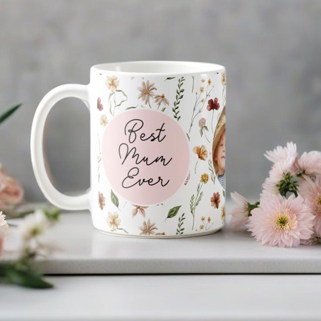 Best Mum Ever Wildflower Photo Mother's Day Mug (Best Mum Ever Wildflower Photo Mother's Day Mug)