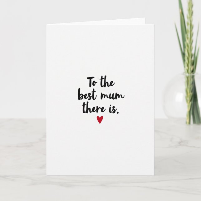 Best Mum Heart Illustration Card (Front)