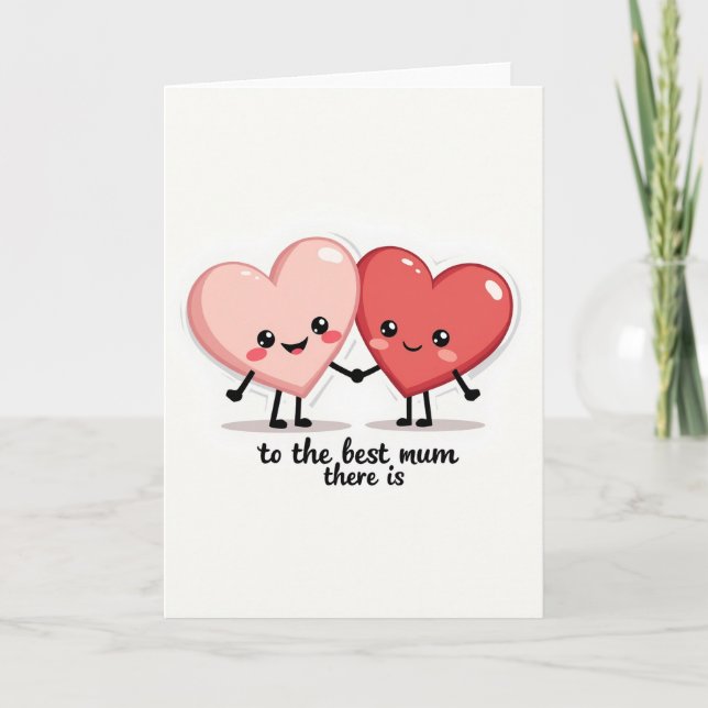 Best Mum Hearts Embrace Card (Front)