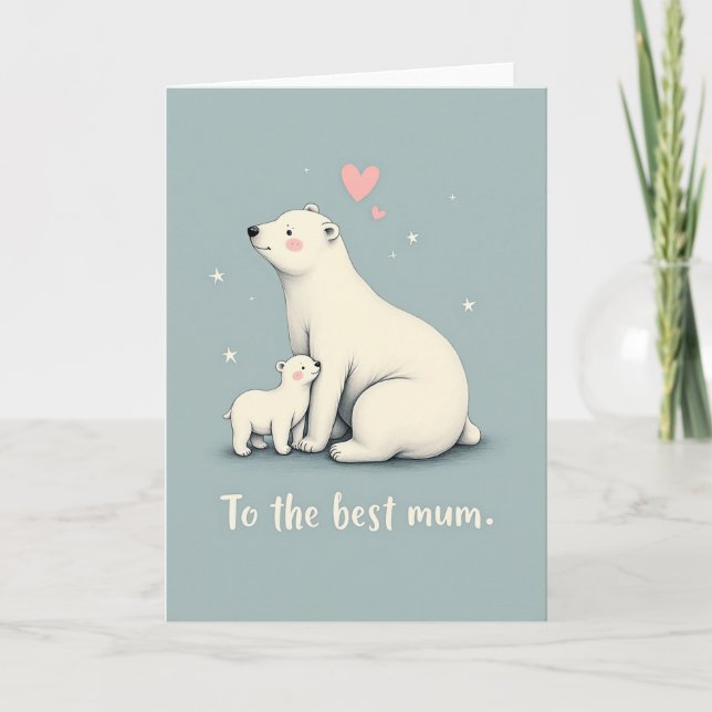 Best Mum Pastel Bears Love Card (Front)