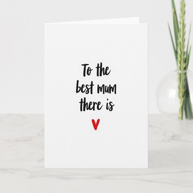 Best Mum Simple Heart Card (Front)