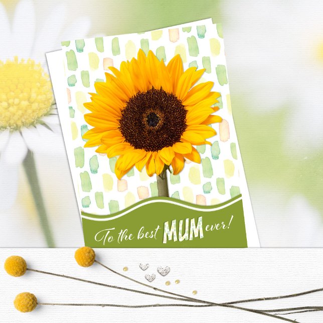 Best Mum Sunflower Mother's Day Thank You Card (Creator Uploaded)