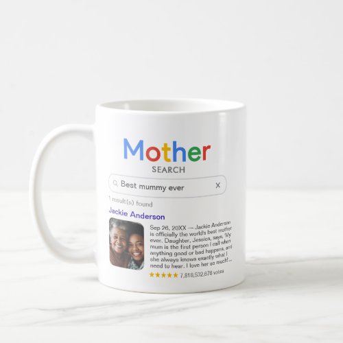 Best Mummy Ever Mother Search Photo  Message Coffee Mug