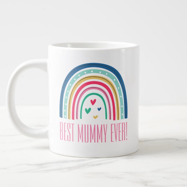 Best Mummy Ever Rainbow Giant Coffee Mug (Left)