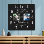 Best Nana And Papa Grandkids Photo Collage Black Square Wall Clock<br><div class="desc">Unique grandparents gift for Christmas- Personalized photo clock with grandchildren photo,  name and message.</div>