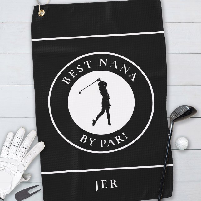Best Nana By Par Golfer Monogram Golf Towel (Creator Uploaded)