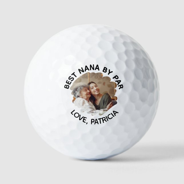 Best Nana by Par with Custom Photo & Text Golf Balls (Front)