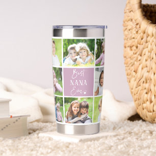 Best Nana Ever 14 Photo Collage Custom Colors Insulated Tumbler