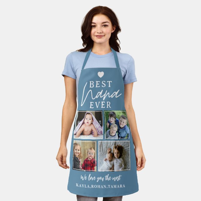Best Nana Ever 4 Photo Collage We Love You Blue Apron (Worn)