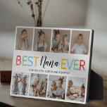 Best Nana Ever 8 Photo Collage Plaque<br><div class="desc">Cute grandma picture plaque featuring a plain white background that can be changed to any color,  8 family square photo collage,  colorful typography that reads "best nana ever",  and the grandchildrens names.</div>