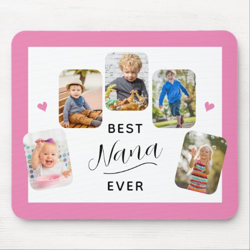 Best Nana Ever Calligraphy 5 Photo Pink Mouse Pad