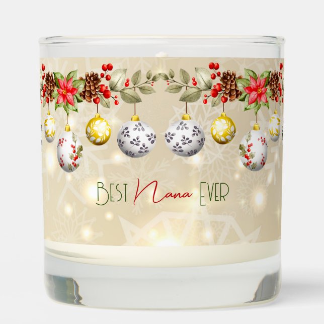 Best Nana Ever Christmas Ball Garland Scented Candle (Front)