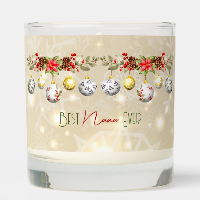 Best Nana Ever Christmas Ball Garland Scented Candle (Front)