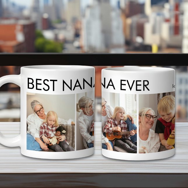 Best Nana Ever Custom Personalized Family Photo Coffee Mug (Creator Uploaded)