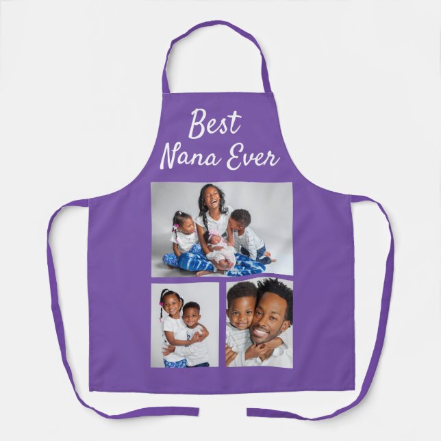 Best Nana Ever Custom Photo Collage Template Apron (Front)