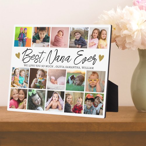 Best Nana Ever Grandchildren 15 Photo Collage   Plaque